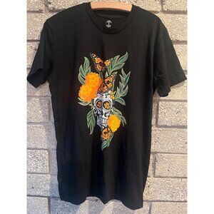 Day Of The Dead Sugar Skull & Monarch Butterflies Graphic T-Shirt